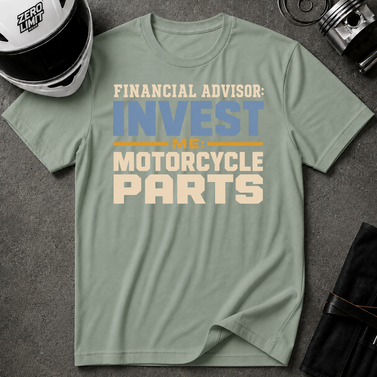 INVESTING VS. MOTORCYCLE PARTS T-SHIRT