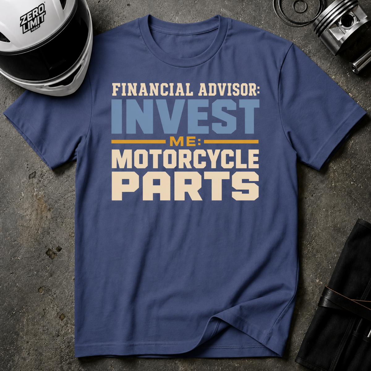 INVESTING VS. MOTORCYCLE PARTS T-SHIRT