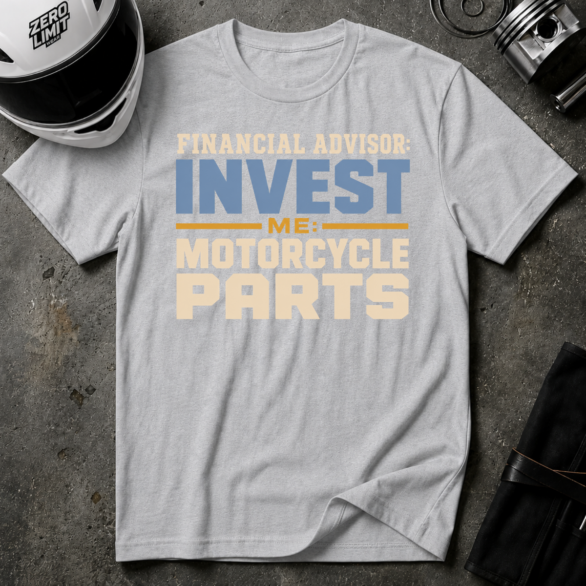 INVESTING VS. MOTORCYCLE PARTS T-SHIRT