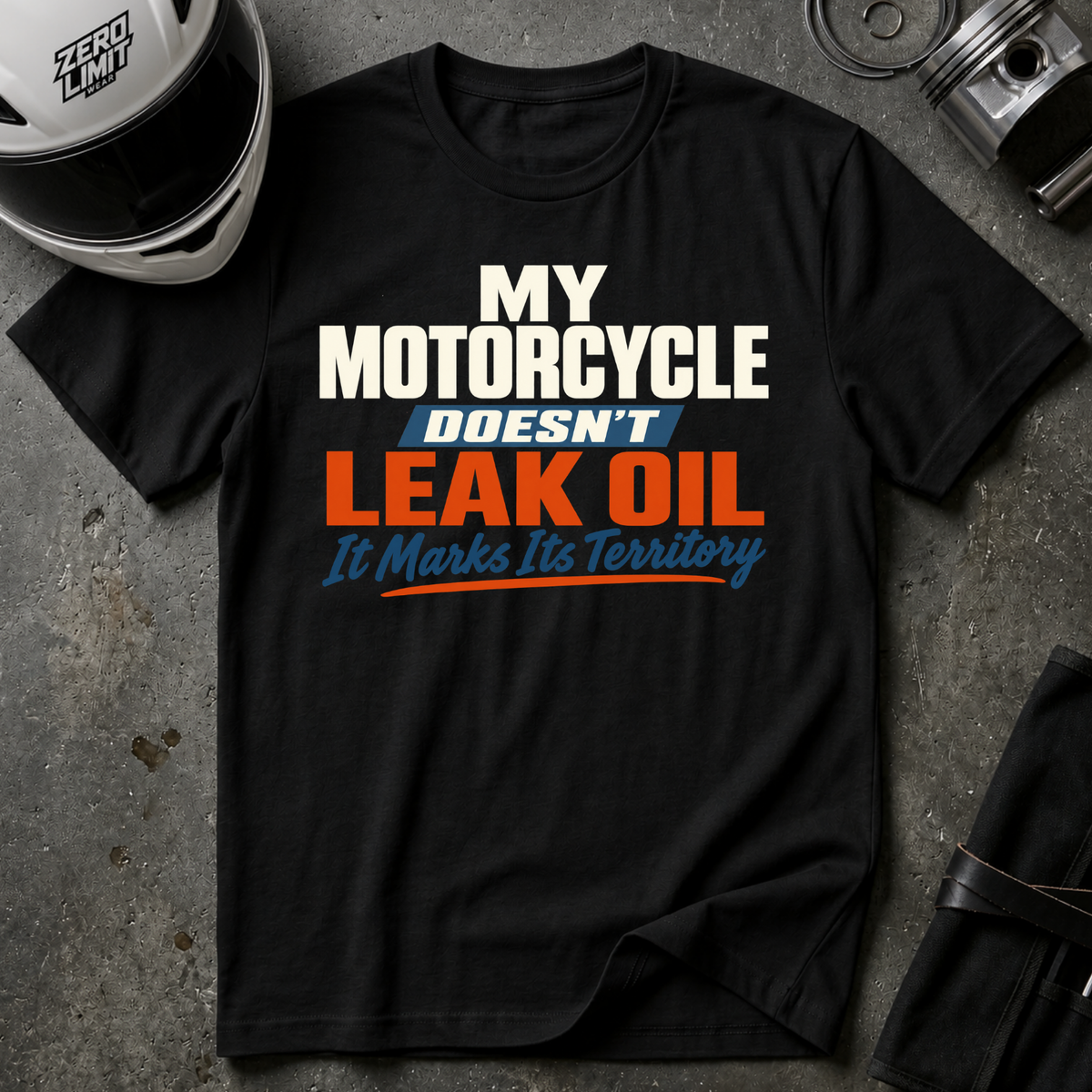 MOTORCYCLE MARKS IT'S TERRITORY T-SHIRT