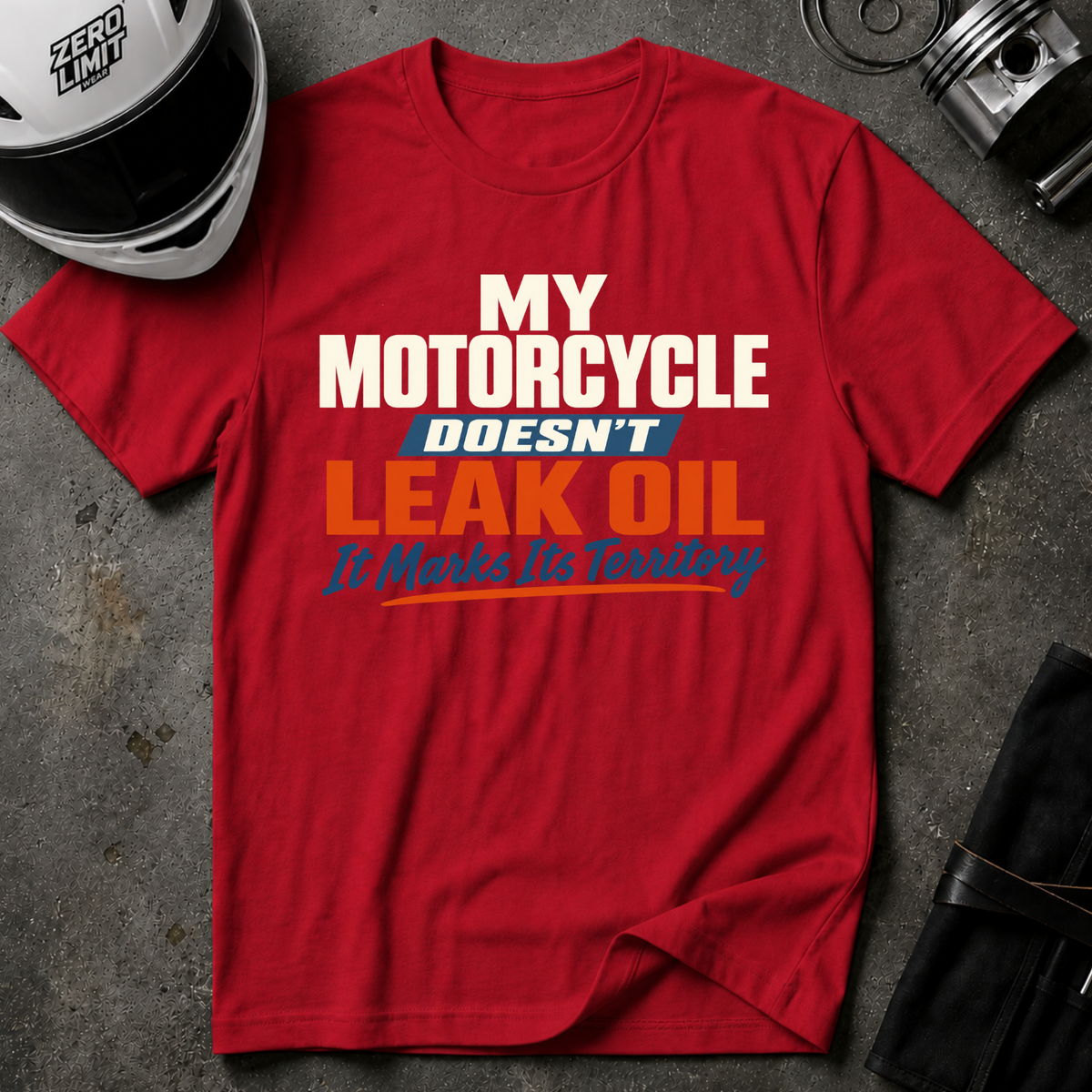 MOTORCYCLE MARKS IT'S TERRITORY T-SHIRT