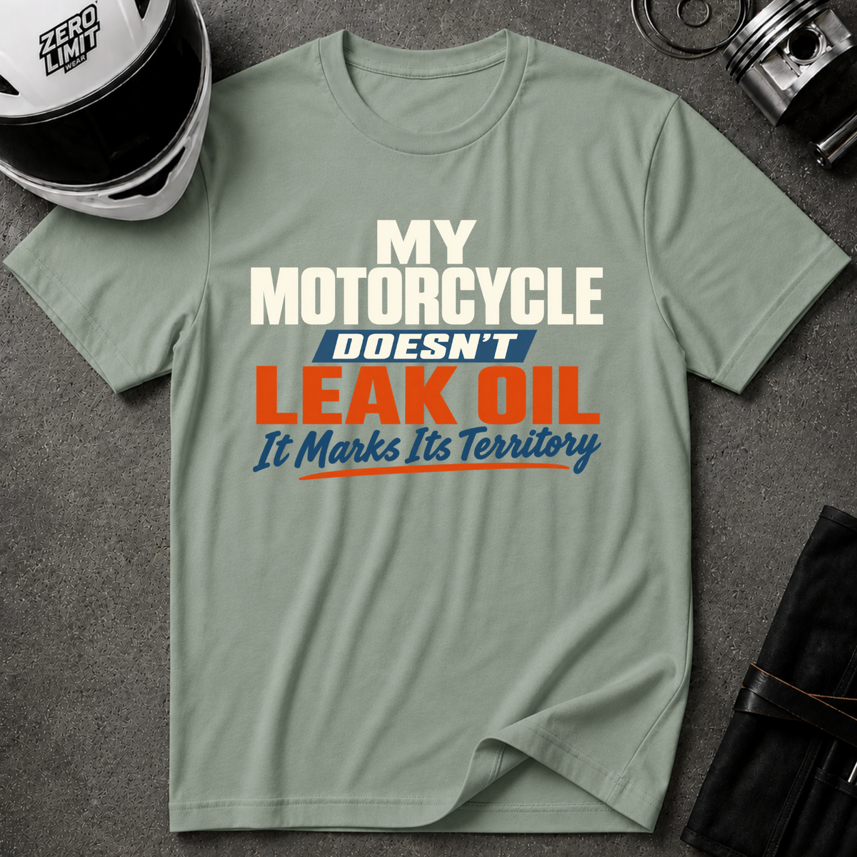 MOTORCYCLE MARKS IT'S TERRITORY T-SHIRT