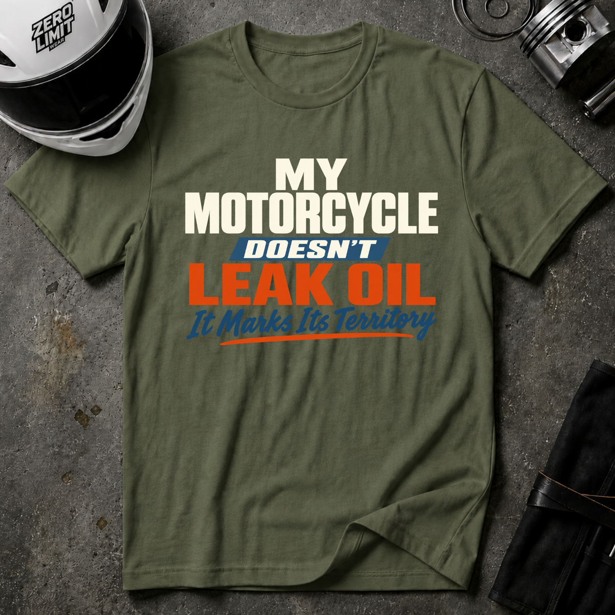 MOTORCYCLE MARKS IT'S TERRITORY T-SHIRT