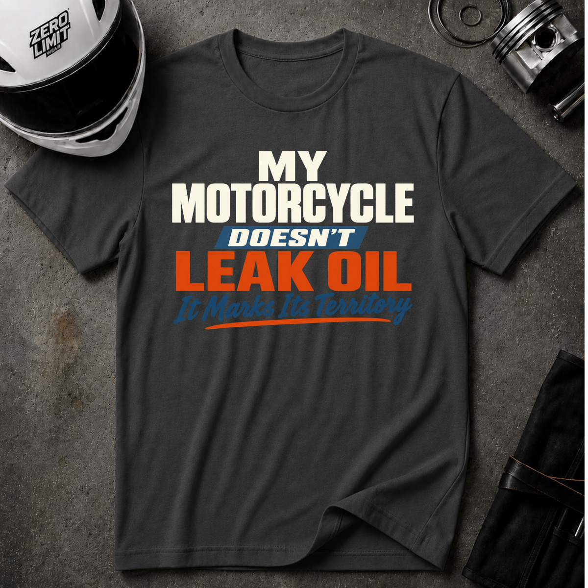 MOTORCYCLE MARKS IT'S TERRITORY T-SHIRT