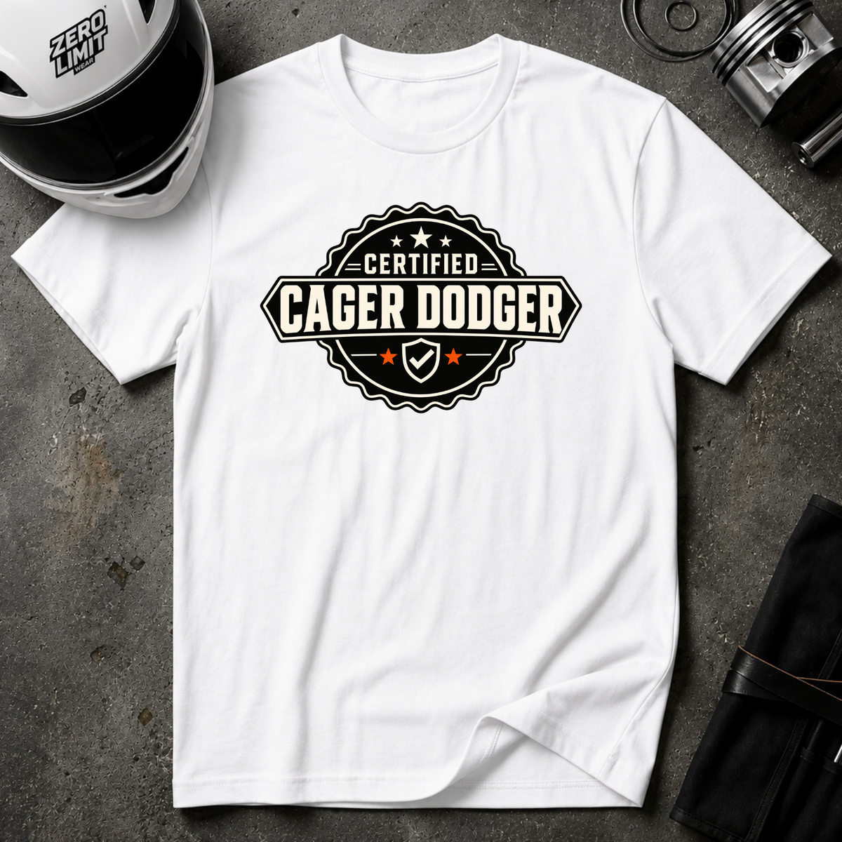 CERTIFIED CAGER DODGER T-SHIRT
