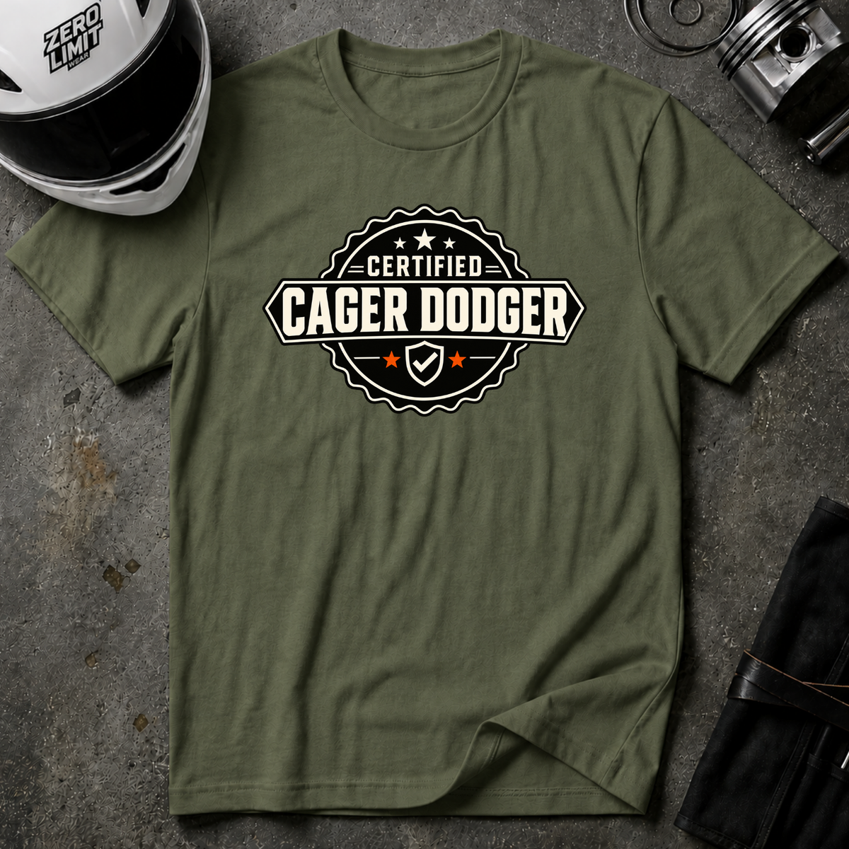 CERTIFIED CAGER DODGER T-SHIRT