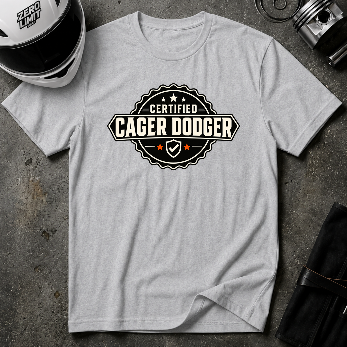 CERTIFIED CAGER DODGER T-SHIRT