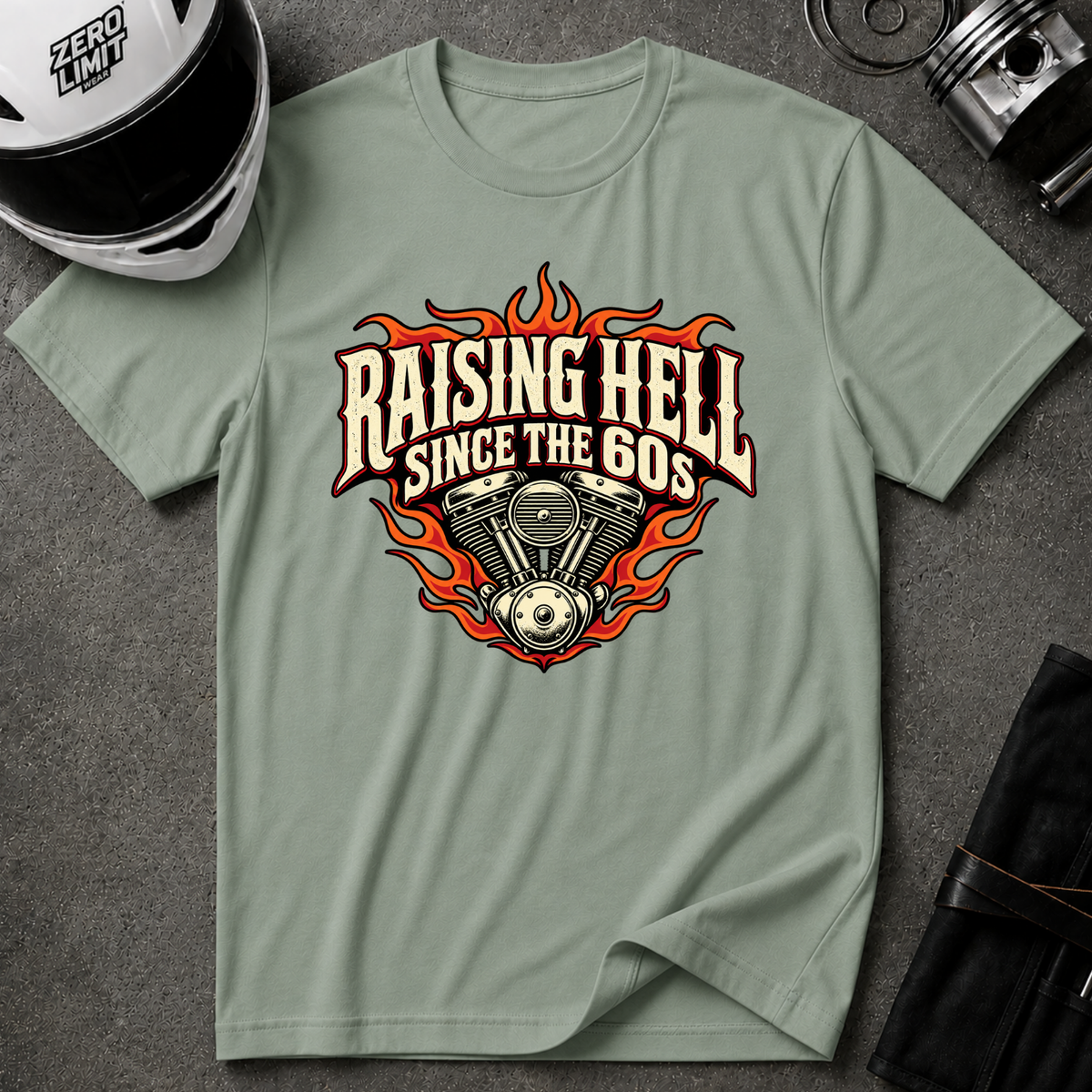 RAISING HELL SINCE THE 60s T-SHIRT