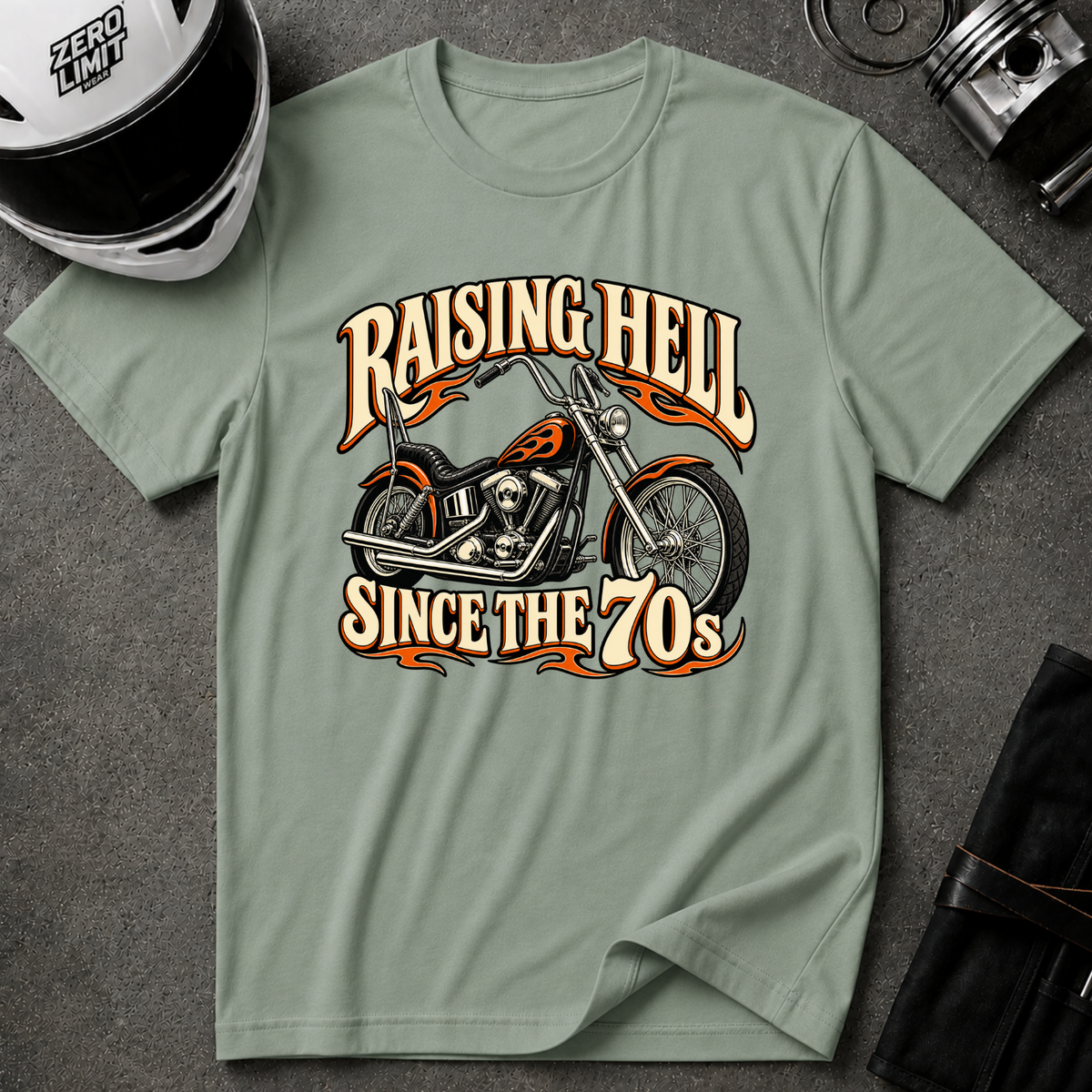 RAISING HELL SINCE THE 70s T-SHIRT