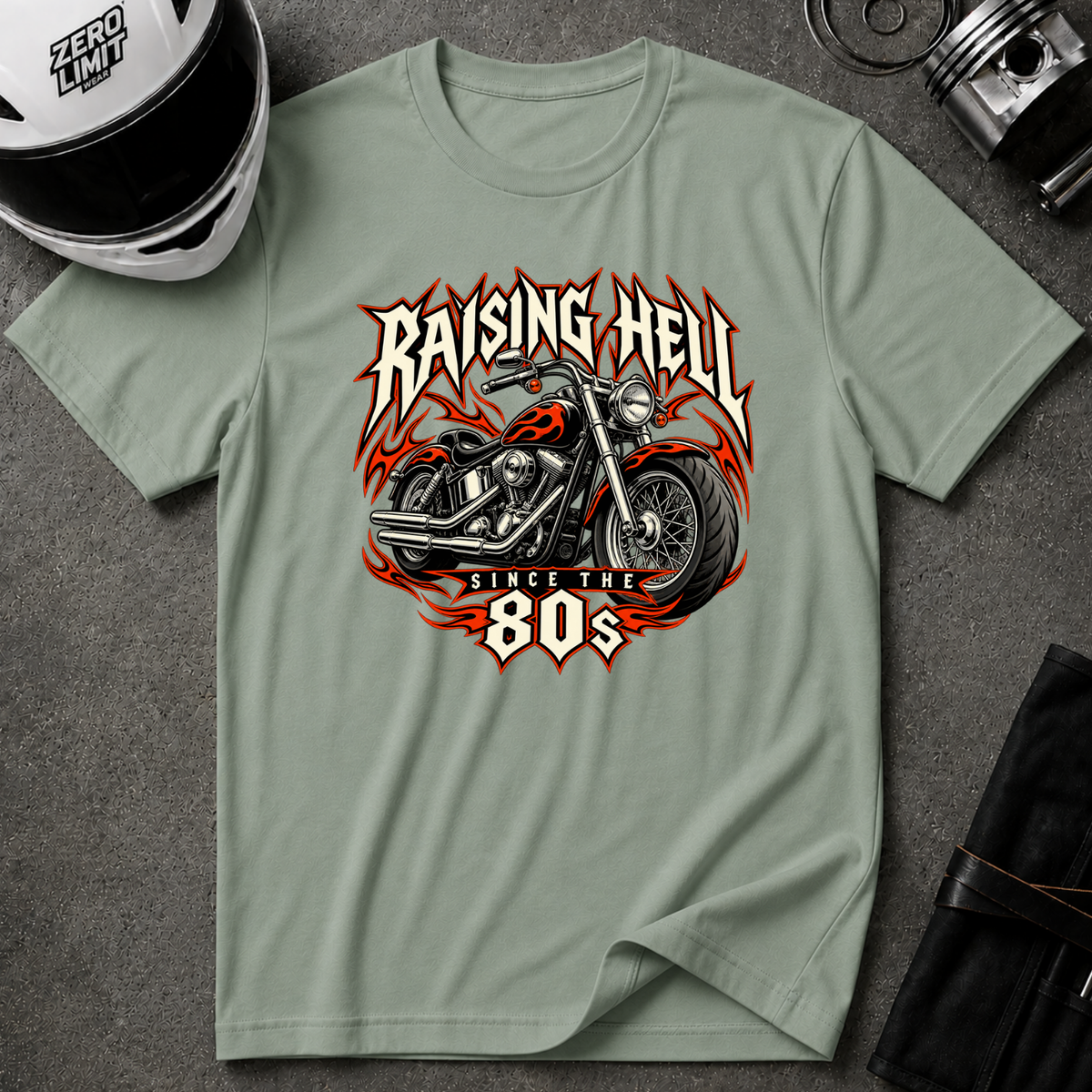 RAISING HELL SINCE THE 80S T-SHIRT