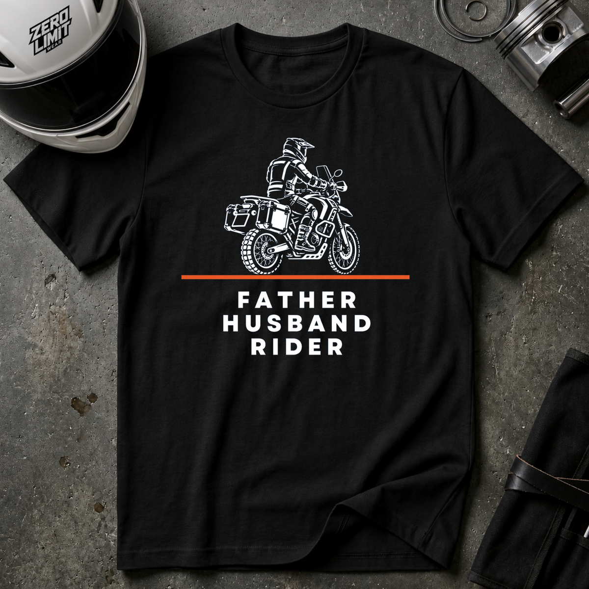 ADV FATHER HUSBAND RIDER  T-SHIRT