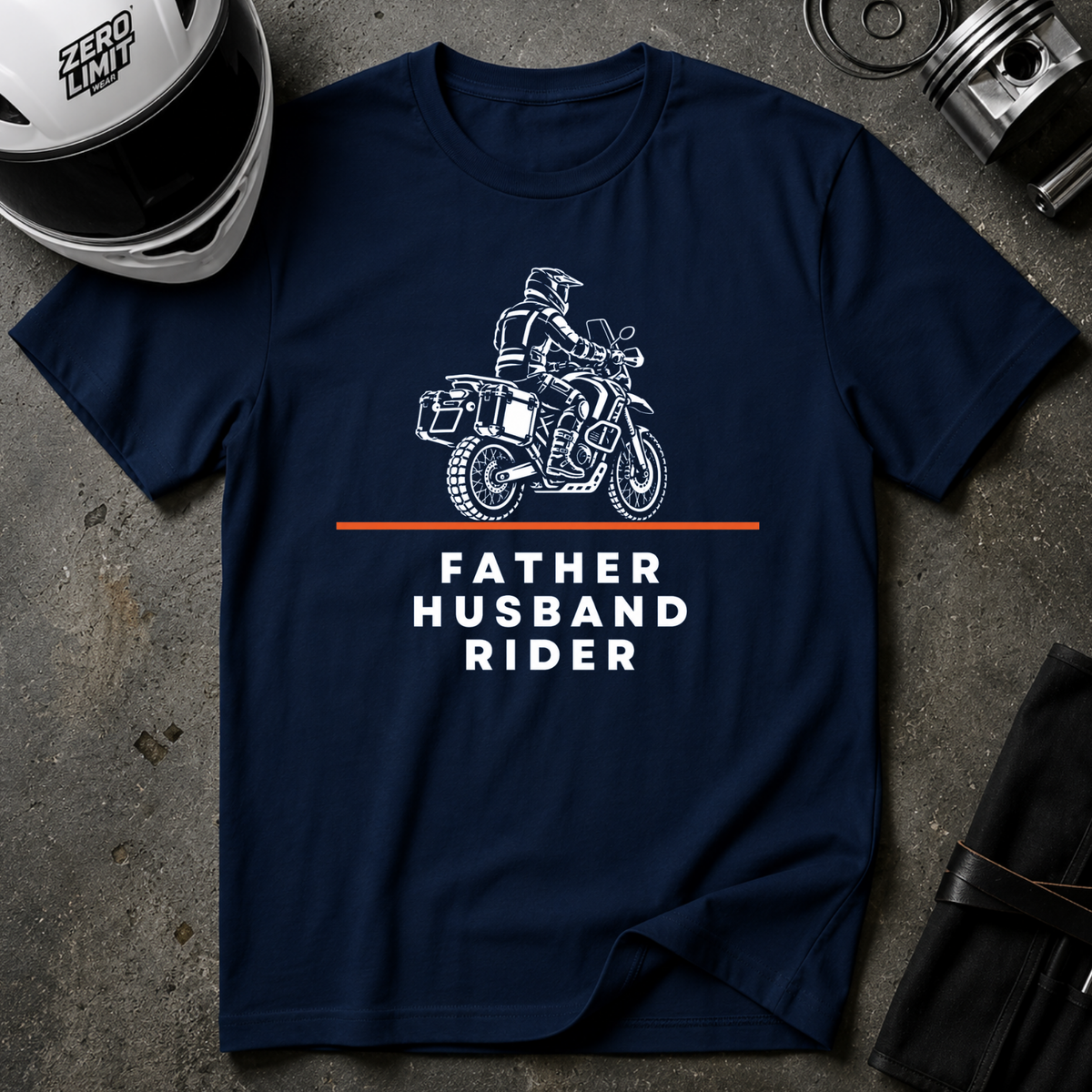 ADV FATHER HUSBAND RIDER  T-SHIRT