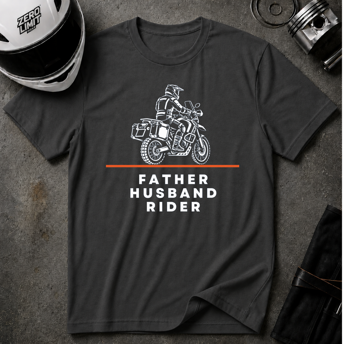 ADV FATHER HUSBAND RIDER  T-SHIRT