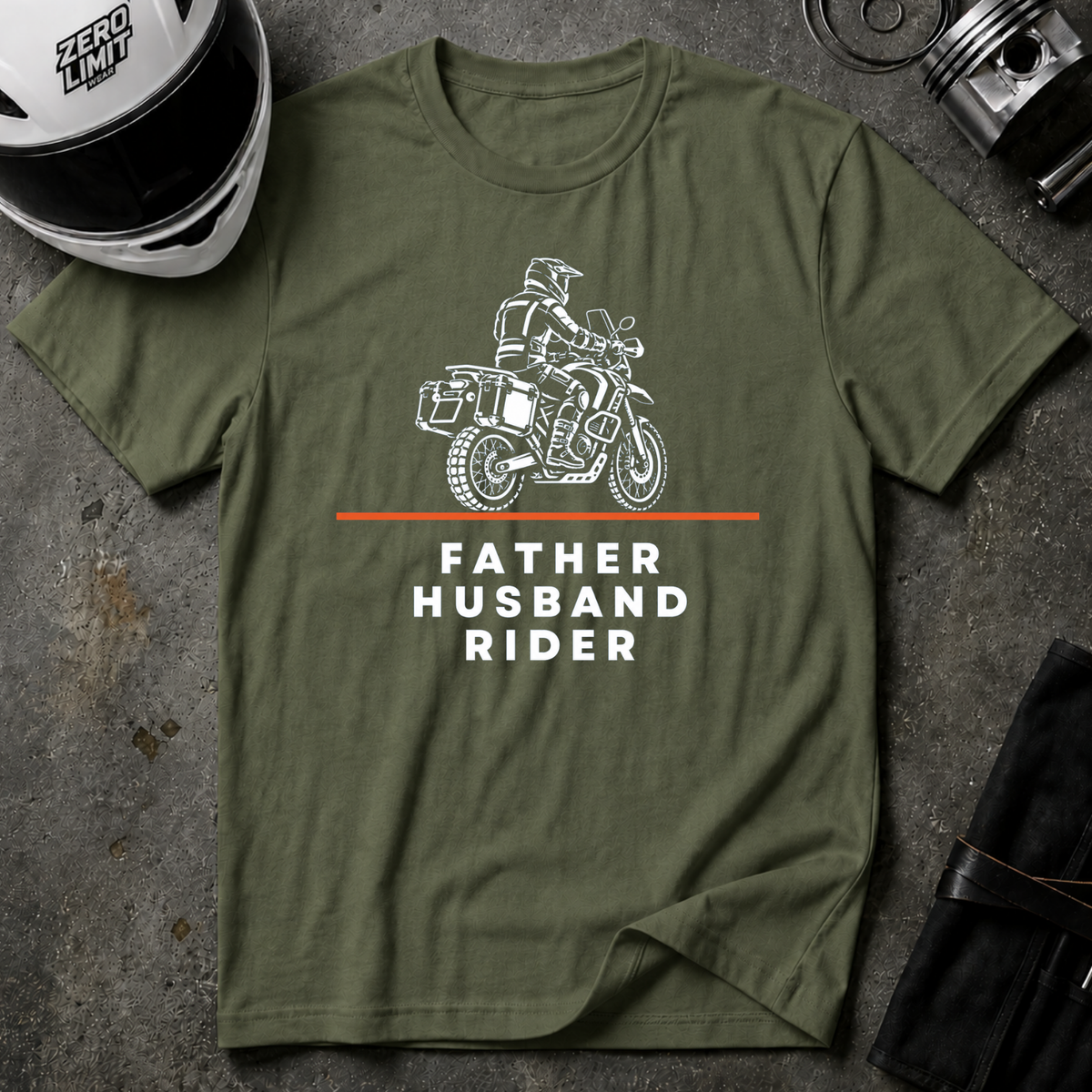 ADV FATHER HUSBAND RIDER  T-SHIRT
