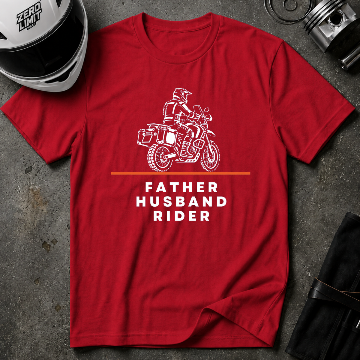 ADV FATHER HUSBAND RIDER  T-SHIRT