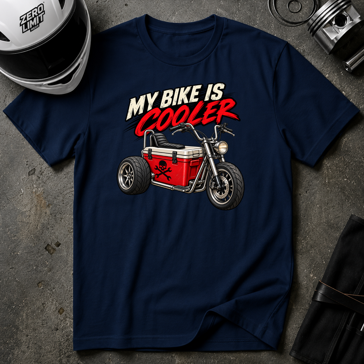 MY BIKER IS COOLER T-SHIRT