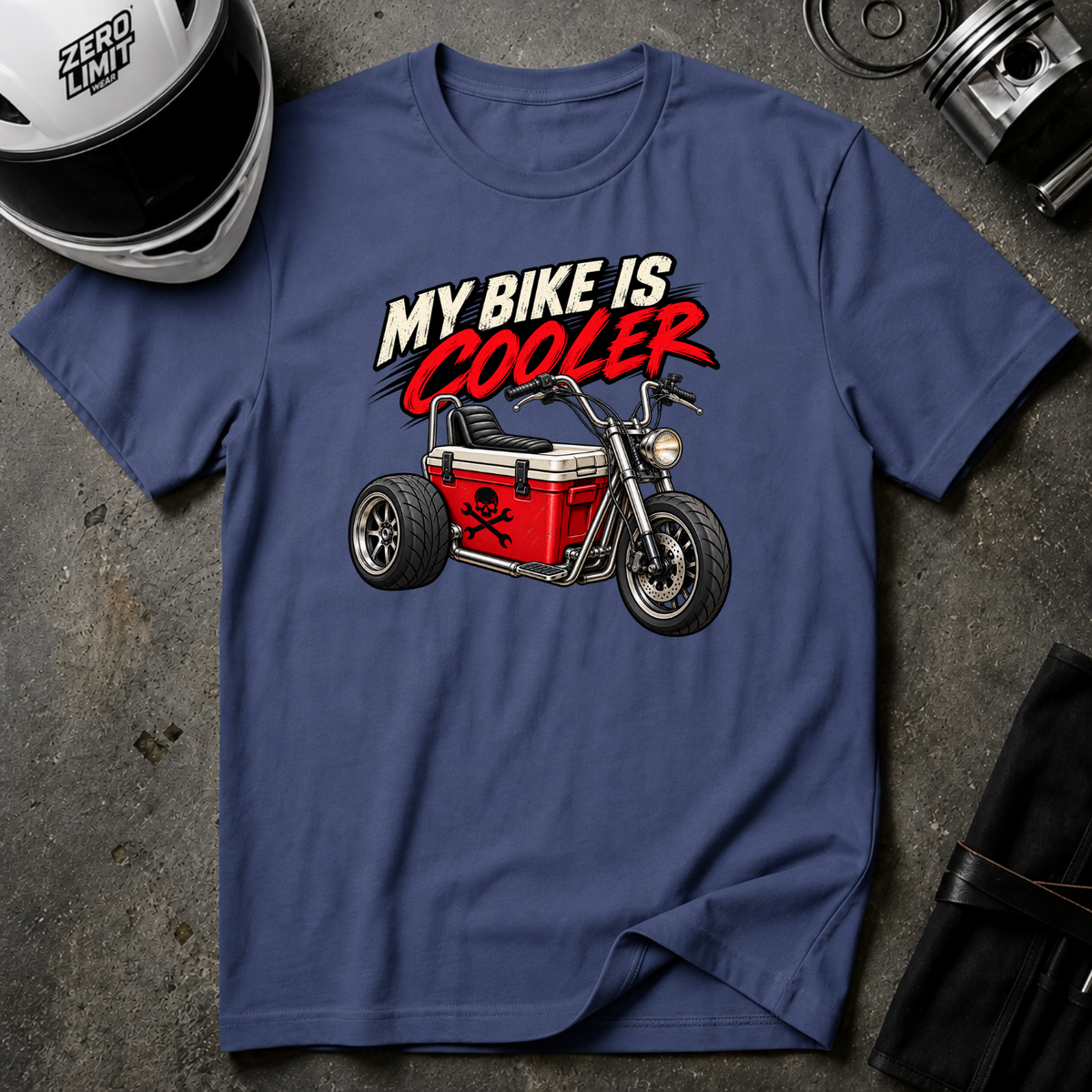 MY BIKER IS COOLER T-SHIRT