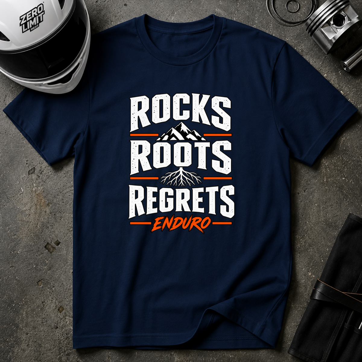 ROCKS ROOTS REGRETS T-SHIRT