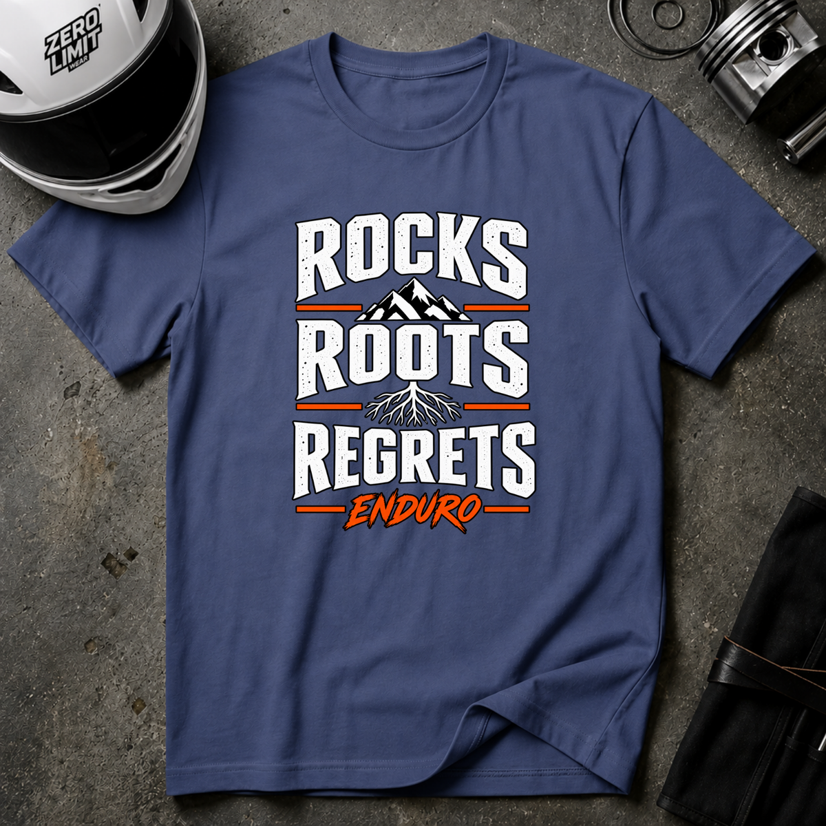 ROCKS ROOTS REGRETS T-SHIRT