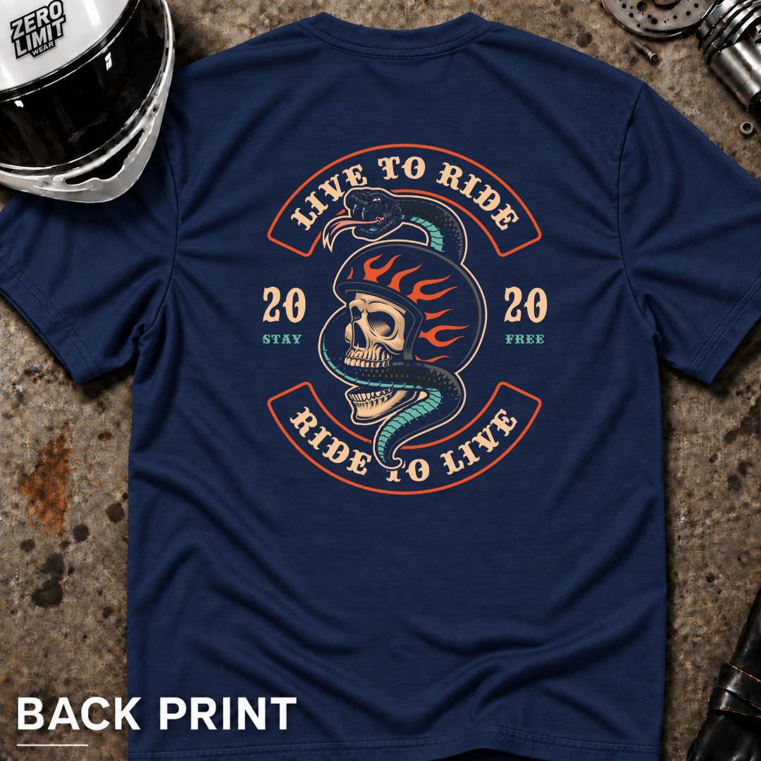Live To Ride and Ride To Live Patch T-Shirt