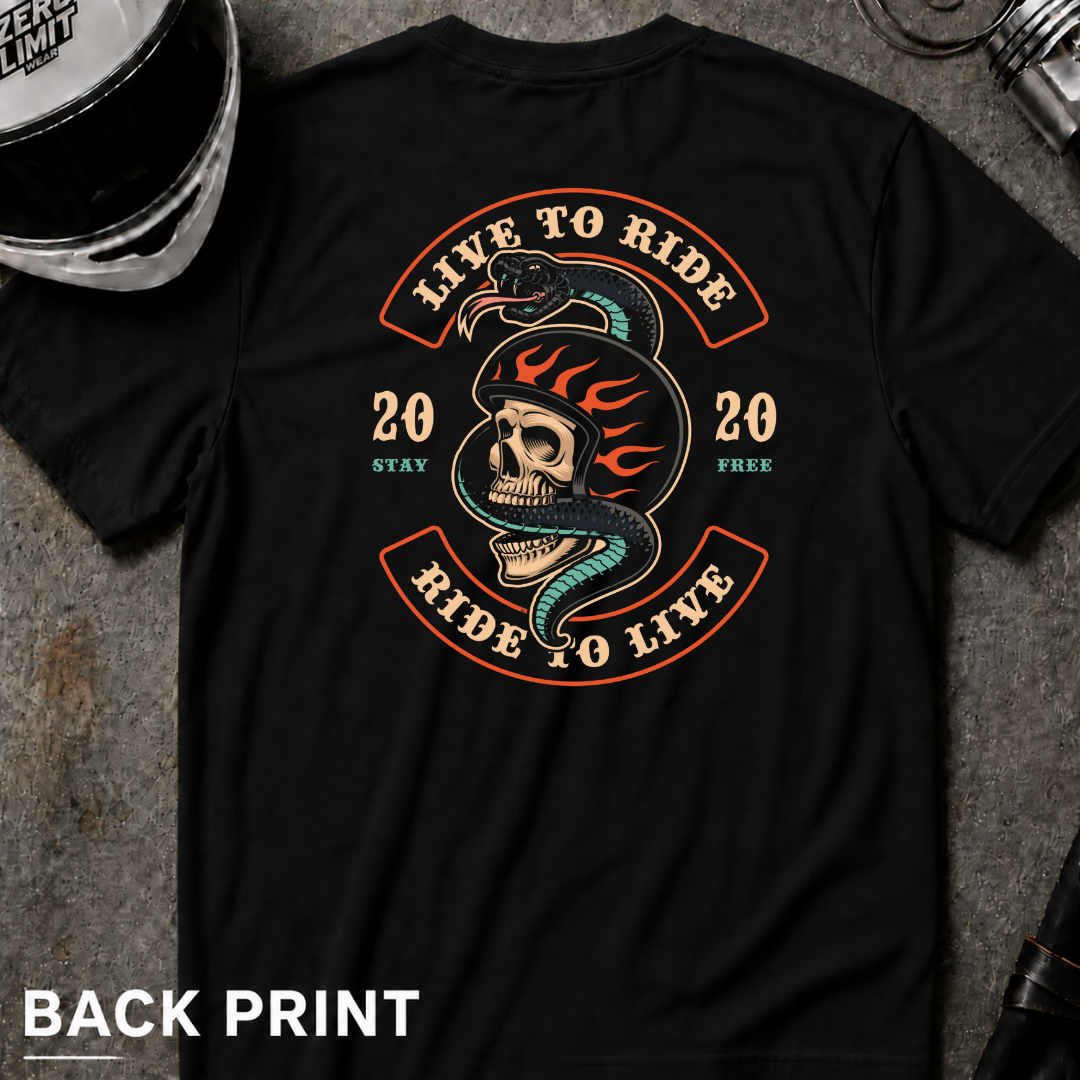Live To Ride and Ride To Live Patch T-Shirt
