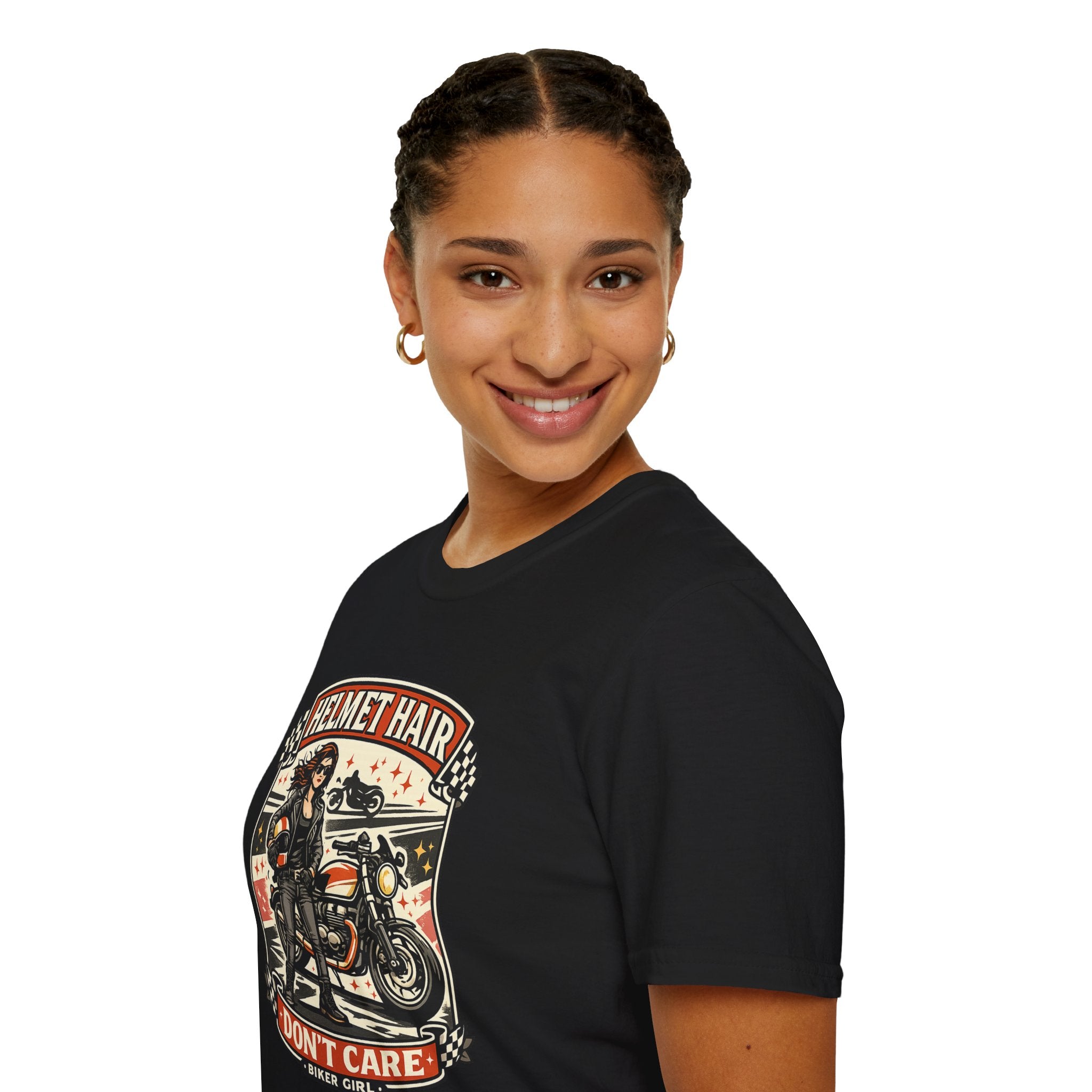 Helmet Hair Don't Care T-Shirt