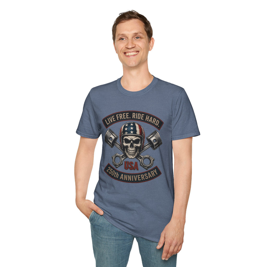 LIVE FREE RIDE HARD - 250TH ANNIVERSARY T-SHIRT