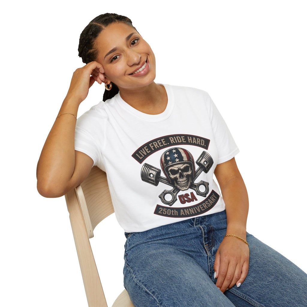 LIVE FREE RIDE HARD - 250TH ANNIVERSARY T-SHIRT