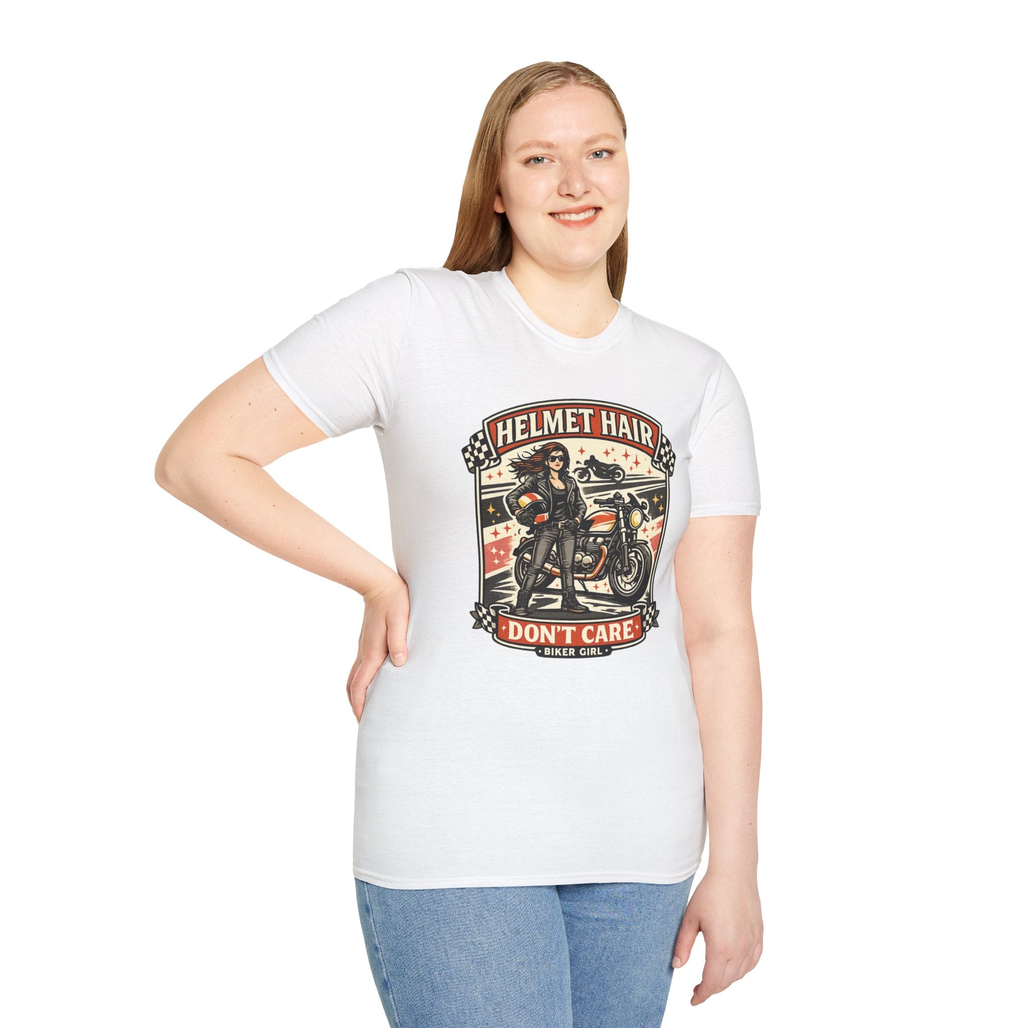 Helmet Hair Don't Care T-Shirt