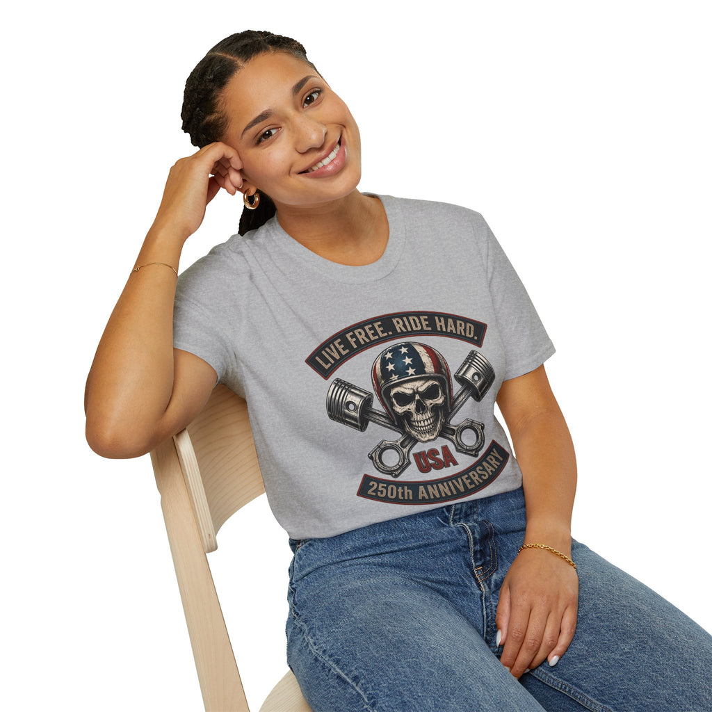 LIVE FREE RIDE HARD - 250TH ANNIVERSARY T-SHIRT