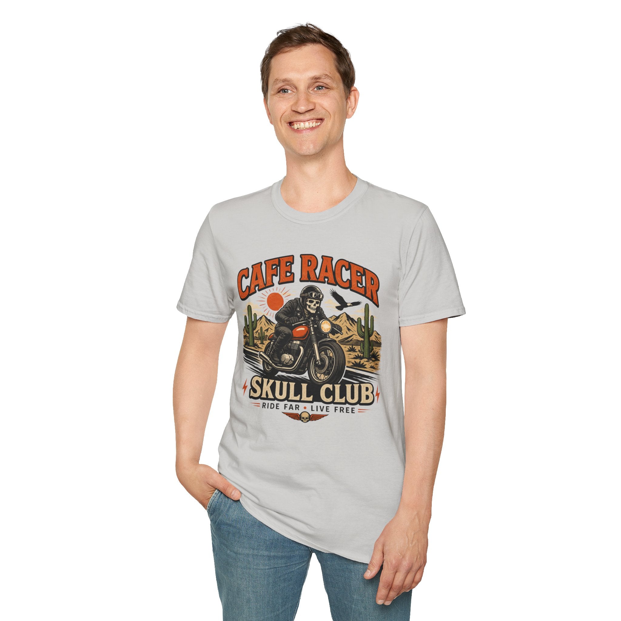 Cafe Racer Skull Club T-Shirt