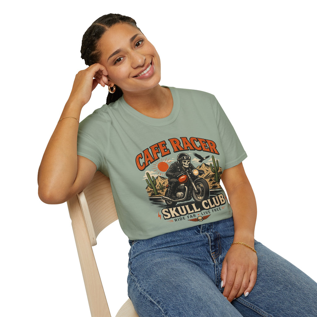 Cafe Racer Skull Club T-Shirt