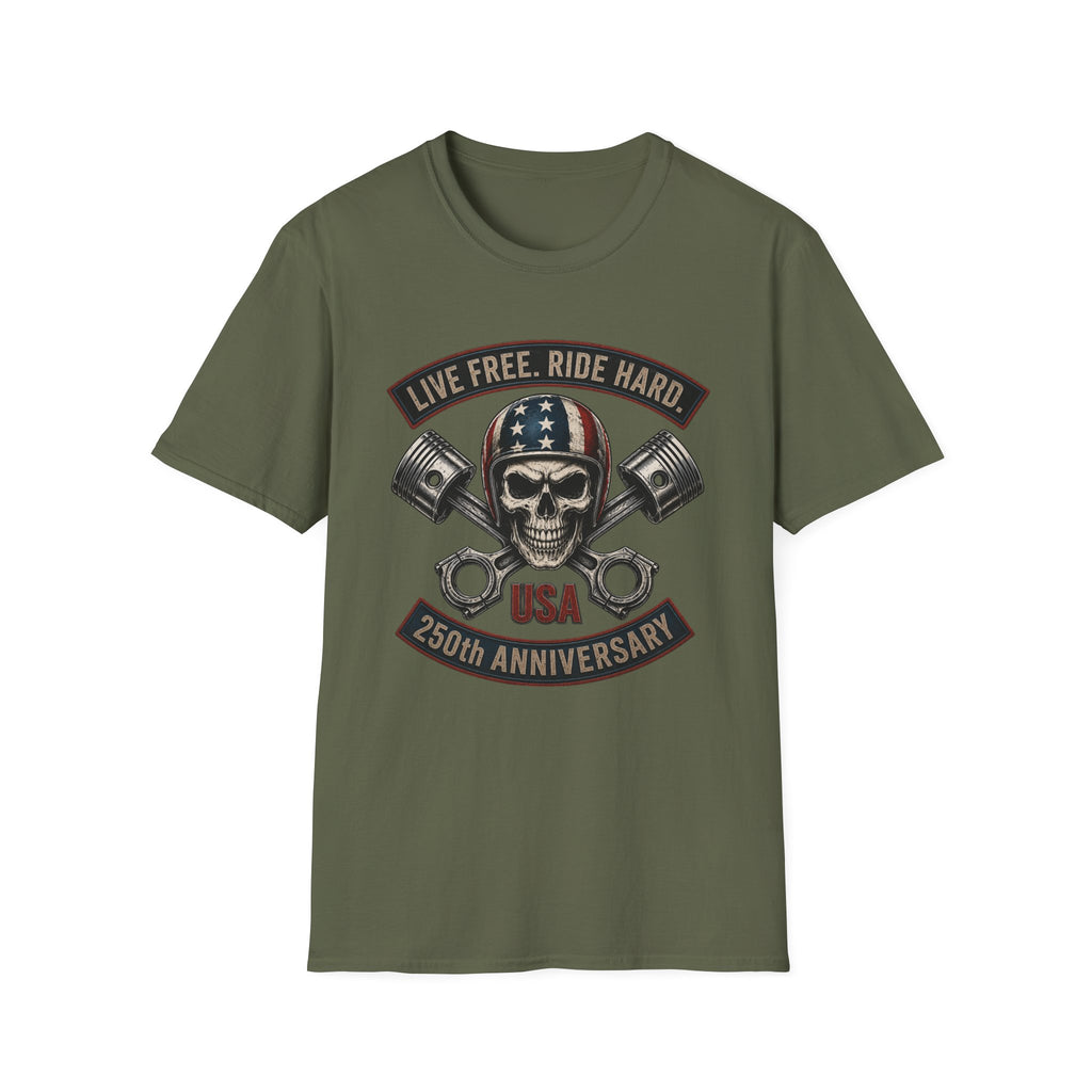 LIVE FREE RIDE HARD - 250TH ANNIVERSARY T-SHIRT