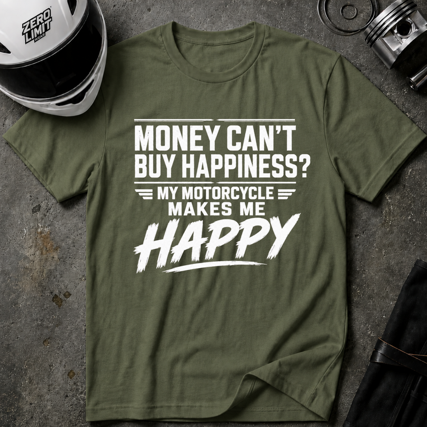 MOTORCYCLE HAPPINESS T-SHIRT